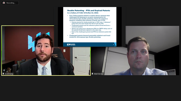 CLE class Patent Law Year in Review, , Banner Witcoff patent attorneys Matthew P. Becker and Scott M. Kelly
