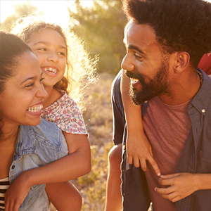 Family laughing