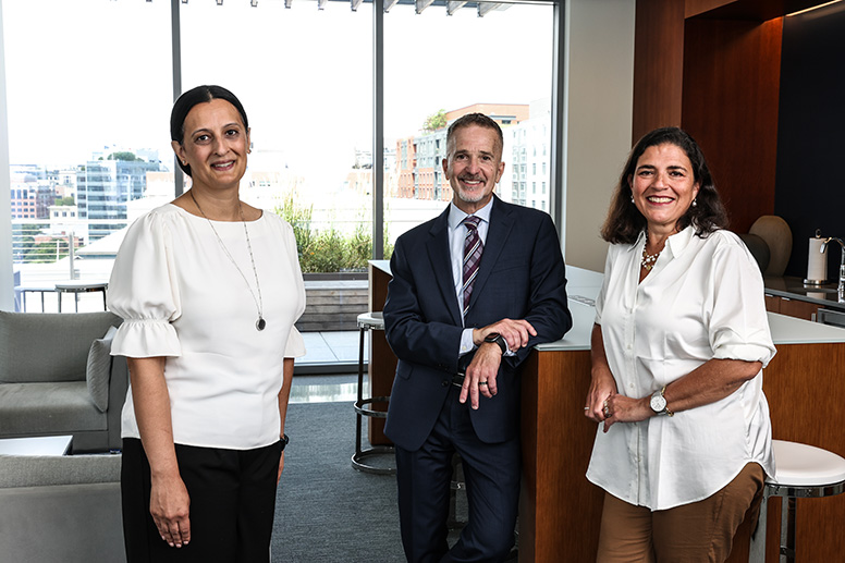 D.C. Bar CEO Robert Spagnoletti, General Counsel Erum Mirza, and Chief Information Officer Caterina Luppi